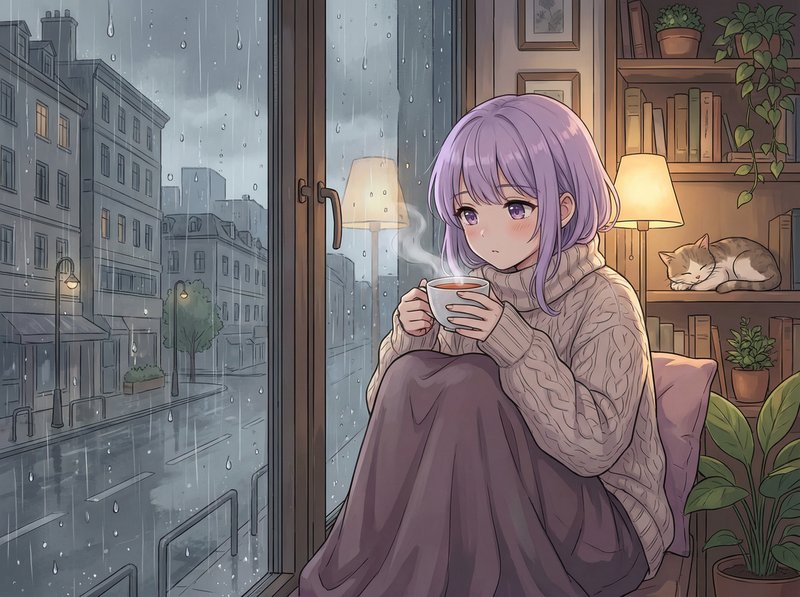 51视频动漫美图-雨天少女
